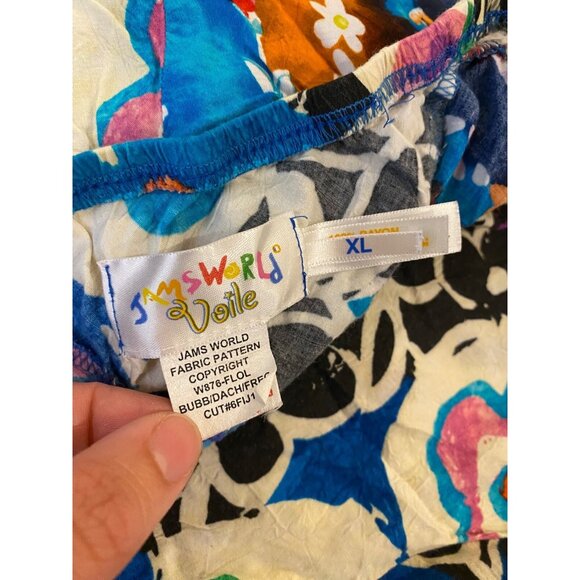 Jams World Voile Cruise Bias Cut Swing Skirt Multicolored Hawaiian Floral XL - Picture 4 of 6